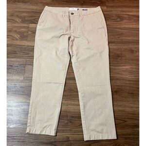 Peter Manning Slim Fit Pants Mens 36x28 Khaki Chino Preppy Cotton Casual Hipster